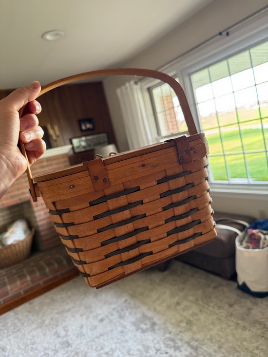 Longaberger Brown Woven Handled Basket - Picture 2 of 6